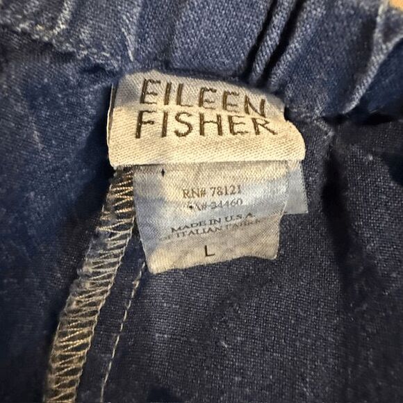 Eileen Fisher Italian Linen Rayon Blend Lantern Pants Drawstring Blue Size Large - Picture 5 of 12